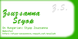 zsuzsanna styop business card